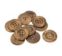 sourcing map 20Pcs Large Wooden Buttons, 60mm(2 3/8") 4 Hole Round Wood Sewing Button Craft for Sewing DIY Craft Clothing, Coffee