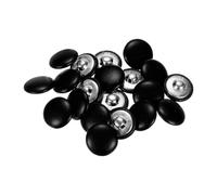 sourcing map 20pcs Leather Covered Button 20mm Metal Round Sewing Buttons, Black