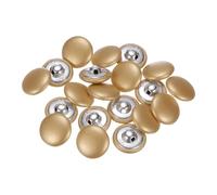 sourcing map 20pcs Leather Covered Button 20mm Metal Round Sewing Buttons, Gold Tone