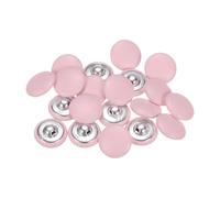sourcing map 20pcs Leather Covered Button 20mm Metal Round Sewing Buttons, Light Pink