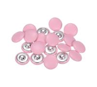 sourcing map 20pcs Leather Covered Button 20mm Metal Round Sewing Buttons, Pink