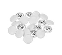sourcing map 20pcs Leather Covered Button 20mm Metal Round Sewing Buttons, White