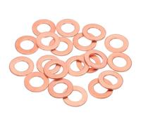 sourcing map 20Pcs M10 Flat Copper Washers, 10x18x1.5mm Copper Upgraded Flat Gasket Metric Sealing Crush Ring Washers for Hydraulic Fittings Screw Bolt Nut Electronic Repair