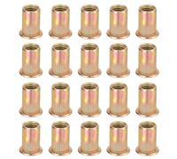 sourcing map 20Pcs M10 x 21mm Rivet Nut Carbon Steel Rivet Nut Tool Hardware Nuts Color Zinc-Plate Threaded Insert Nut Suitable for Furniture, Industrial