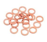 sourcing map 20Pcs M12 Flat Copper Washers, 12x18x2mm Copper Upgraded Flat Gasket Metric Sealing Crush Ring Washers for Hydraulic Fittings Screw Bolt Nut Electronic Repair