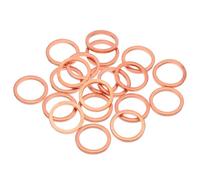 sourcing map 20Pcs M14 Flat Copper Washers, 14x18x2mm Copper Upgraded Flat Gasket Metric Sealing Crush Ring Washers for Hydraulic Fittings Screw Bolt Nut Electronic Repair