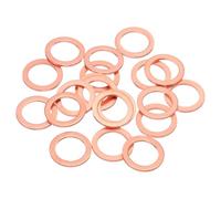 sourcing map 20Pcs M14 Flat Copper Washers, 14x20x1.5mm Copper Upgraded Flat Gasket Metric Sealing Crush Ring Washers for Hydraulic Fittings Screw Bolt Nut Electronic Repair
