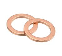 sourcing map 20Pcs M14 Flat Washer, Copper 14mm ID x 20mm OD x 1.5mm Thick for Bolt Screw, Factories Repair, Kitchens, Shops, and Outdoor Construction, Red