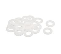 sourcing map 20Pcs M14 Nylon Flat Washers 14mm ID 27mm OD 2.5mm Thick Plain Washer Grommets Plastic Sheet Gasket Fastener Sealing Spacer Gasket Ring, White