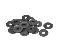 sourcing map 20Pcs M14 Nylon Flat Washers 14mm ID 44mm OD 3mm Thick Plain Washer Grommets Plastic Sheet Gasket Fastener Sealing Spacer Gasket Ring, Black