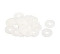 sourcing map 20Pcs M14 Nylon Flat Washers 14mm ID 44mm OD 3mm Thick Plain Washer Grommets Plastic Sheet Gasket Fastener Sealing Spacer Gasket Ring, White