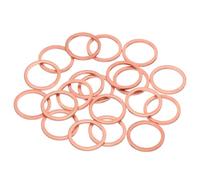 sourcing map 20Pcs M16 Flat Copper Washers, 16x20x1.5mm Copper Upgraded Flat Gasket Metric Sealing Crush Ring Washers for Hydraulic Fittings Screw Bolt Nut Electronic Repair