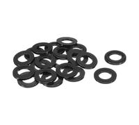 sourcing map 20Pcs M16 Nylon Flat Washers 16mm ID 30mm OD 3mm Thick Plain Washer Grommets Plastic Sheet Gasket Fastener Sealing Spacer Gasket Ring, Black