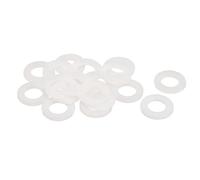 sourcing map 20Pcs M16 Nylon Flat Washers 16mm ID 30mm OD 3mm Thick Plain Washer Grommets Plastic Sheet Gasket Fastener Sealing Spacer Gasket Ring, White