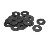 sourcing map 20Pcs M16 Nylon Flat Washers 16mm ID 45mm OD 3mm Thick Plain Washer Grommets Plastic Sheet Gasket Fastener Sealing Spacer Gasket Ring, Black