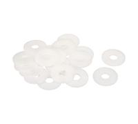 sourcing map 20Pcs M16 Nylon Flat Washers 16mm ID 50mm OD 3mm Thick Plain Washer Grommets Plastic Sheet Gasket Fastener Sealing Spacer Gasket Ring, White
