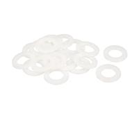 sourcing map 20Pcs M20 Nylon Flat Washers 20mm ID 35mm OD 3mm Thick Plain Washer Grommets Plastic Sheet Gasket Fastener Sealing Spacer Gasket Ring, White