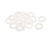 sourcing map 20Pcs M20 Nylon Flat Washers 20mm ID 36mm OD 3mm Thick Plain Washer Grommets Plastic Sheet Gasket Fastener Sealing Spacer Gasket Ring, White
