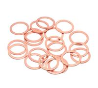 sourcing map 20Pcs M22 Flat Copper Washers, 22x28x1.5mm Copper Upgraded Flat Gasket Metric Sealing Crush Ring Washers for Hydraulic Fittings Screw Bolt Nut Electronic Repair