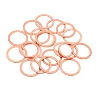 sourcing map 20Pcs M24 Flat Copper Washers, 24x30x1.5mm Copper Upgraded Flat Gasket Metric Sealing Crush Ring Washers for Hydraulic Fittings Screw Bolt Nut Electronic Repair
