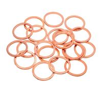 sourcing map 20Pcs M24 Flat Copper Washers, 24x30x2mm Copper Upgraded Flat Gasket Metric Sealing Crush Ring Washers for Hydraulic Fittings Screw Bolt Nut Electronic Repair