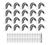sourcing map 20Pcs M25 U-Tube Strap Clamp Tool Set Clamp Rubber Cushioned Insulated Clamp with Screw and Bit for Automotive Industrial Marine Household