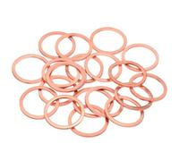 sourcing map 20Pcs M26 Flat Copper Washers, 26x32x2mm Copper Upgraded Flat Gasket Metric Sealing Crush Ring Washers for Hydraulic Fittings Screw Bolt Nut Electronic Repair
