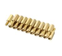 sourcing map 20pcs M3 10+6mm Female Male Thread Brass Hex Standoff Spacer Screws PCB Pillar