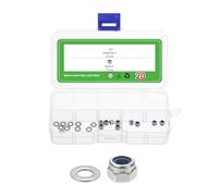 sourcing map 20Pcs M3 x 0.5mm Nylon Insert Hex Lock Nut Kit, 304 Stainless Steel Self Tight Lock Nuts with M3x7x0.5mm Flat Washers, Silver&Blue
