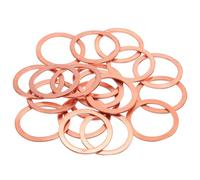 sourcing map 20Pcs M30 Flat Copper Washers, 30x38x1.5mm Copper Upgraded Flat Gasket Metric Sealing Crush Ring Washers for Hydraulic Fittings Screw Bolt Nut Electronic Repair