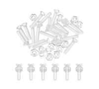 sourcing map 20Pcs M3x15mm PC Clear Cross-recessed Countersunk Screws and Hex Nuts Kit, Plastic Machine Screws Round Head Acrylic Bolts