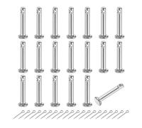 sourcing map 20Pcs M3x16mm Clevis Pins, 304 Stainless Steel Single Hole Flat Head Clevis Pin Hairpin Location Pin with Cotter Pins for Trailer Latch Mechanics Repair Furniture Installation