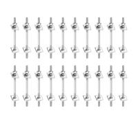 sourcing map 20Pcs M3x60mm 304 Stainless Steel Double End Threaded Stud Screw Bolt with Nuts, Square Flat Washers & Spring Washers for House Maintenance, Silver Tone