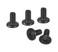 sourcing map 20Pcs M4-0.7 x 8mm Flat Round Head Machine Screws, 304 Stainless Steel Phillips Drive Machine Screw, Full Thread, Black Oxide