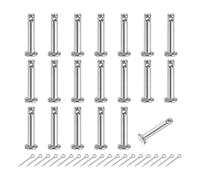 sourcing map 20Pcs M4x20mm Clevis Pins, 304 Stainless Steel Single Hole Flat Head Clevis Pin Hairpin Location Pin with Cotter Pins for Trailer Latch Mechanics Repair Furniture Installation