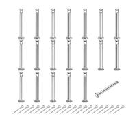 sourcing map 20Pcs M4x30mm Clevis Pins, 304 Stainless Steel Single Hole Flat Head Clevis Pin Hairpin Location Pin with Cotter Pins for Trailer Latch Mechanics Repair Furniture Installation