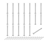 sourcing map 20Pcs M4x40mm Clevis Pins, 304 Stainless Steel Single Hole Flat Head Clevis Pin Hairpin Location Pin with Cotter Pins for Trailer Latch Mechanics Repair Furniture Installation
