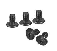 sourcing map 20Pcs M5-0.8 x 8mm Flat Round Head Machine Screws, 304 Stainless Steel Phillips Drive Machine Screw, Full Thread, Black Oxide