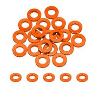 sourcing map 20pcs M5 Flat Washer Aluminum Gasket Anodized Countersunk Washer, Hole Dia 5mm/0.2" Round Washers for Screw RC/FPV/PC/Drone/Mechanical Accessories Model Parts,(Orange)