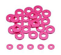 sourcing map 20pcs M5 Flat Washer Aluminum Gasket Anodized Countersunk Washer,Hole Dia 5mm/0.2" Round Washers for Screw RC/FPV/PC/Drone/Mechanical Accessories Model Parts,(Rose Red)