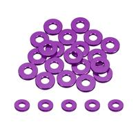 sourcing map 20pcs M5 Flat Washer Aluminum Gasket Anodized Countersunk Washer,Hole Dia 5mm/0.2" Round Washers for Screw RC/FPV/PC/Drone/Mechanical Accessories Model Parts,(Purple)