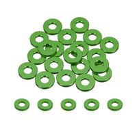 sourcing map 20pcs M5 Flat Washer Aluminum Gasket Anodized Countersunk Washer,Hole Dia 5mm/0.2" Round Washers for Screw RC/FPV/PC/Drone/Mechanical Accessories Model Parts,(Green)