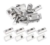 sourcing map 20Pcs M5 T Spring Nuts Fastener Carbon Steel Nickel Plated Half Round Roll in Spring T Slot Nut for t-Slot Aluminum Profile 3D Printer, CNC Router 3030 Series