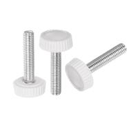sourcing map 20pcs M5 x 30mm Metric Male Thread Knurled Knobs, Thumb Screw Clamping Knobs Grip Plastic Handle Hand Knobs with Threaded Stud, White