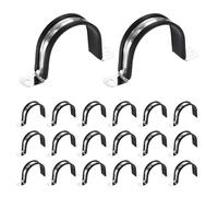 sourcing map 20Pcs M55 U-Tube Strap Clamp, 53.5mm 304 Stainless Steel Lined Clip Plastic Cushioned Insulated Clamp for Automotive Industrial Marine Household