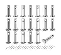 sourcing map 20Pcs M5x16mm Clevis Pins, 304 Stainless Steel Single Hole Flat Head Clevis Pin Hairpin Location Pin with Cotter Pins for Trailer Latch Mechanics Repair Furniture Installation