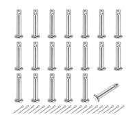 sourcing map 20Pcs M5x25mm Clevis Pins, 304 Stainless Steel Single Hole Flat Head Clevis Pin Hairpin Location Pin with Cotter Pins for Trailer Latch Mechanics Repair Furniture Installation
