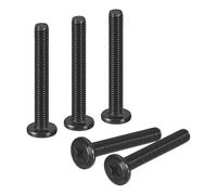 sourcing map 20Pcs M6-1.0 x 45mm Flat Round Head Machine Screws, 304 Stainless Steel Phillips Drive Machine Screw, Full Thread, Black Oxide