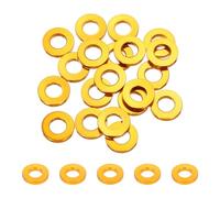 sourcing map 20pcs M6 Flat Washer Aluminum Gasket Anodized Countersunk Washer,Hole Dia 6mm/0.24" Round Washers for Screw RC/FPV/PC/Drone/Mechanical Accessories Model Parts,(Gold)