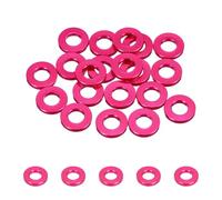 sourcing map 20pcs M6 Flat Washer Aluminum Gasket Anodized Countersunk Washer,Hole Dia 6mm/0.24" Round Washers for Screw RC/FPV/PC/Drone/Mechanical Accessories Model Parts,(Rose Red)